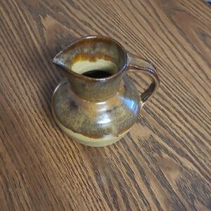 Rustic Handmade Brown Ceramic Pitcher Stoneware - Darling! ♥